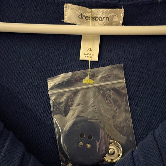 Navy Blue Cropped Ribbed Cardigan - Picture 2 of 6